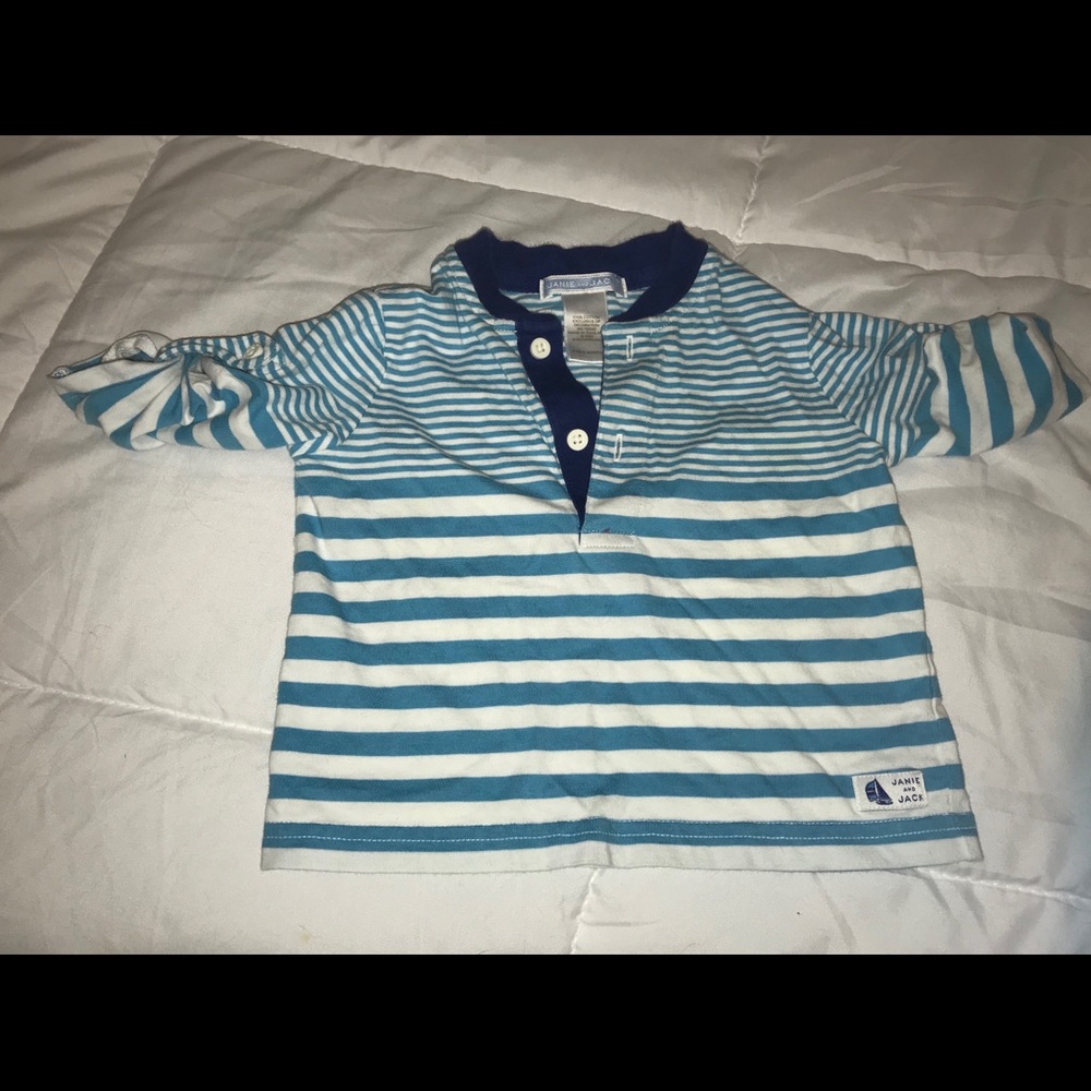 Baby Boy Janie and Jack striped top, size 3-6 m
